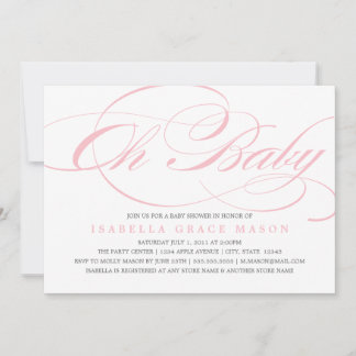 Inbjudan för baby shower för elegantOh baby |