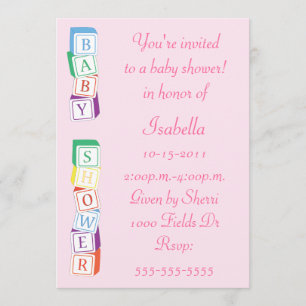 Inbjudan för baby shower för flicka för