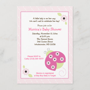 Inbjudan för baby shower för flicka för