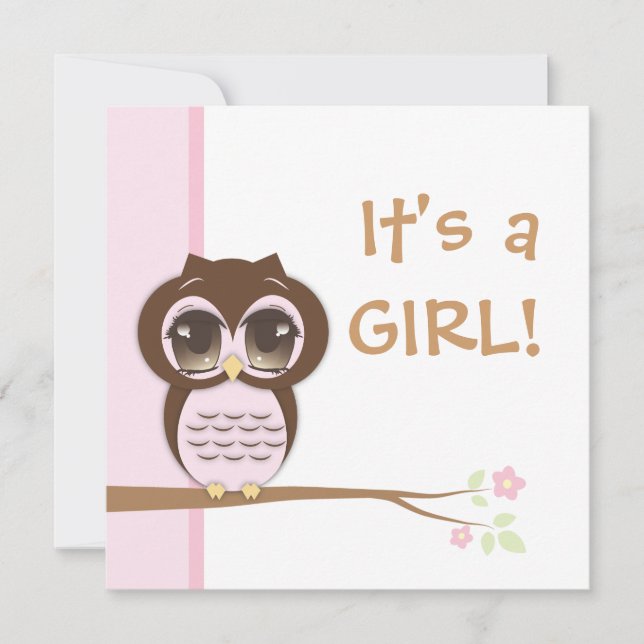 Inbjudan för baby shower för flicka för gullig (Framsida)