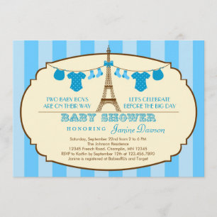 Inbjudan för baby shower för franskEiffel torn