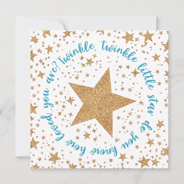 Inbjudan för baby shower för glimtglimtpojke (Framsida)