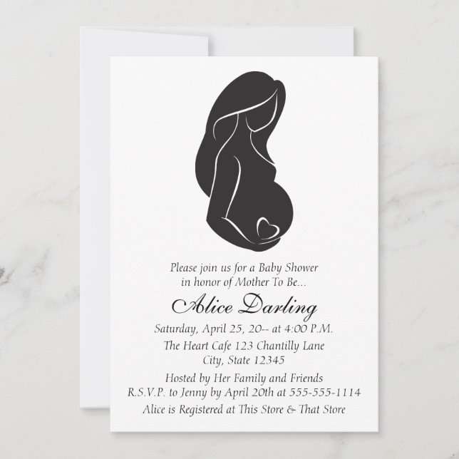 Inbjudan för baby shower för gravid (Framsida)