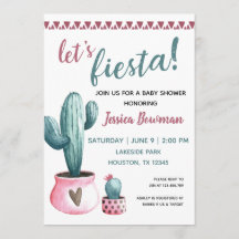 Inbjudan för baby shower för kaktusFiestaflicka