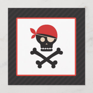 Inbjudan för baby shower för piratskalleCrossbones