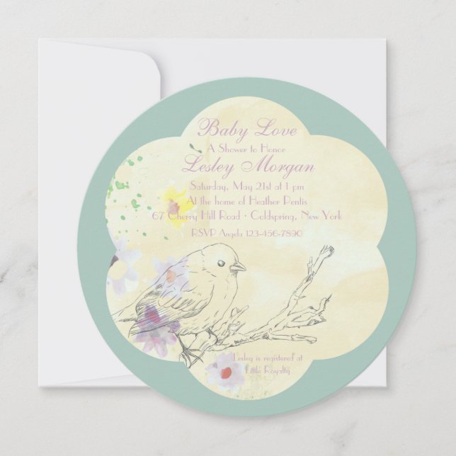 Inbjudan för baby shower för PK för (Framsida)