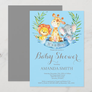 Inbjudan för baby shower för pojke för