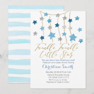 Inbjudan för baby shower för POJKE för