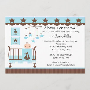 Inbjudan för baby shower för pojkelathundpojke