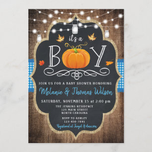 Inbjudan för baby shower för pojkepumpanedgång