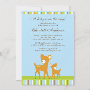 Inbjudan för baby shower för skogsmarkbabyhjort