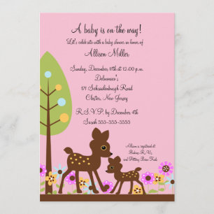 Inbjudan för baby shower för skogsmarkbabyhjort