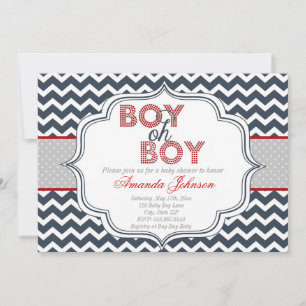 Inbjudan för baby shower för sparre för pojkeOh