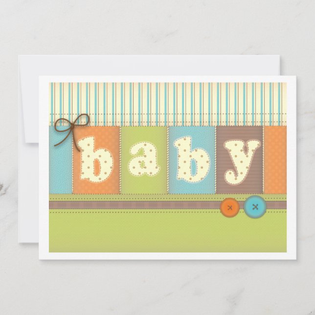 Inbjudan för baby shower för täcke för babyfilt (Framsida)