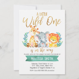 Inbjudan för baby shower för vildSafarivattenfärg