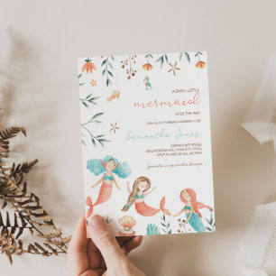 Inbjudan för Baby Shower Little Sjöjungfru