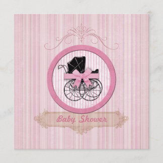 Inbjudan för baby showershabby chicrosor
