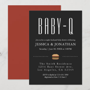 Inbjudan för BabyQ BBQ Baby Shower Par i bakgården