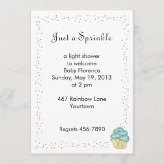 Inbjudan för babystänkdusch med blåttmuffin