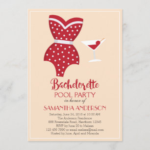 Inbjudan för Bachelorette bassängparty,