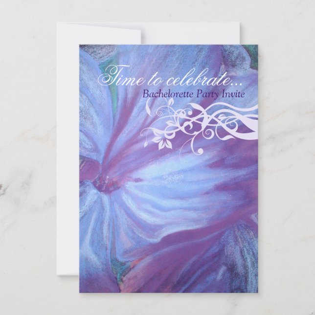 Inbjudan för bachelorette för eleganta blåttlilor (Framsida)