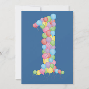 Inbjudan för ballonger för födelsedagsfest för