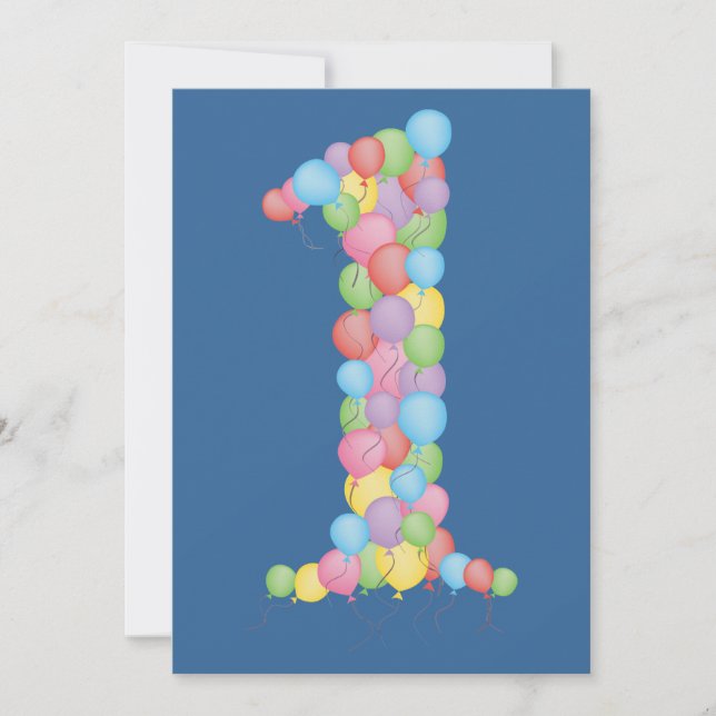 Inbjudan för ballonger för födelsedagsfest för (Framsida)