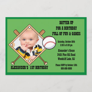 Inbjudan för baseballFOTOfödelsedag