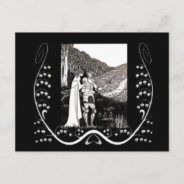 Inbjudan för Beardsley Nouveau riddare- &