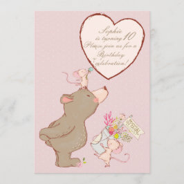 Inbjudan för björn- och musbarnfödelsedag