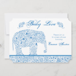 Inbjudan för blåttelefantbaby shower