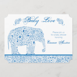 Inbjudan för blåttelefantbaby shower