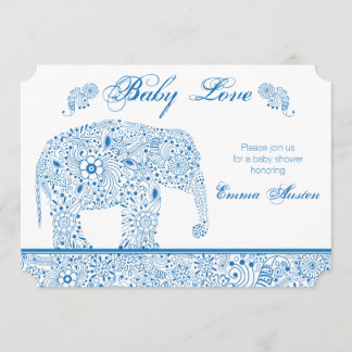 Inbjudan för blåttelefantbaby shower