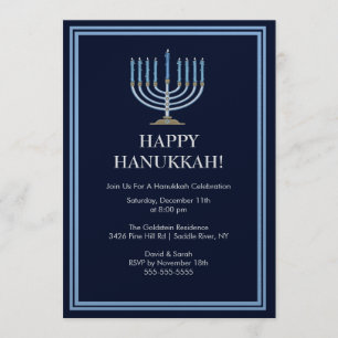 Inbjudan för blåttmenoraHanukkah firande