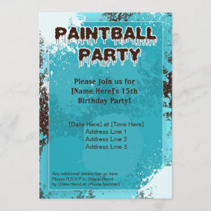 Inbjudan för blåttPaintballparty