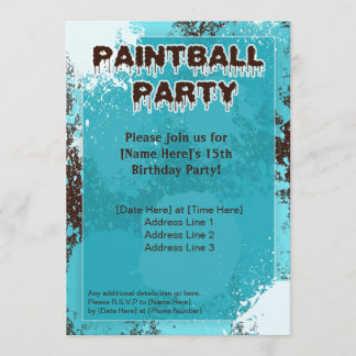 Inbjudan för blåttPaintballparty
