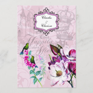 Inbjudan för bröllop för HummingbirdsMagnolias 5x7