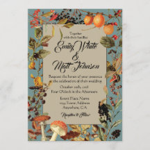 Inbjudan för bröllop för lövverk för