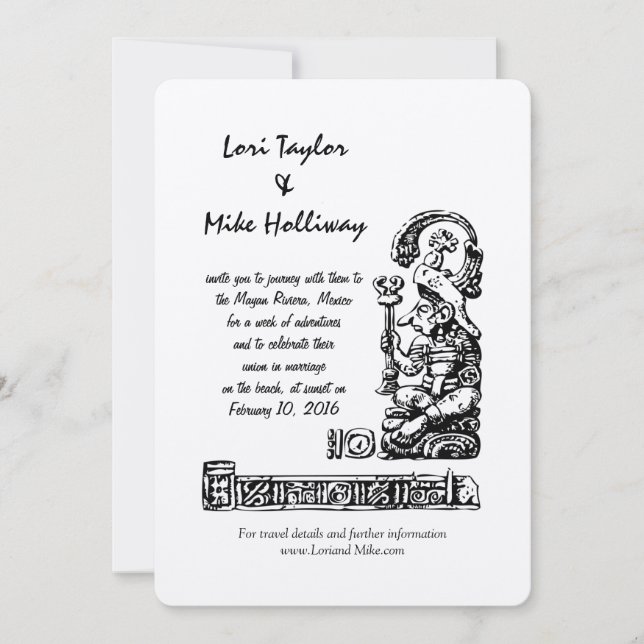 Inbjudan för bröllop för Mexico stranddestination (Framsida)