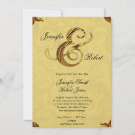 Inbjudan för bröllop för Midas-handlag guld-