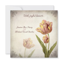 Inbjudan för bröllop för rosapapegojatulpan