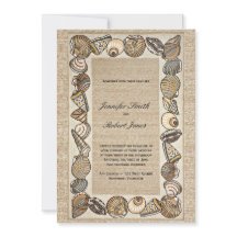 Inbjudan för bröllop för snäckskalgränsväv