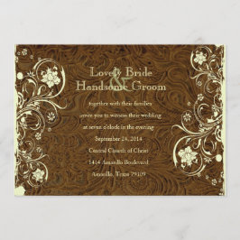 Inbjudan för bröllop för snöre för kräm för