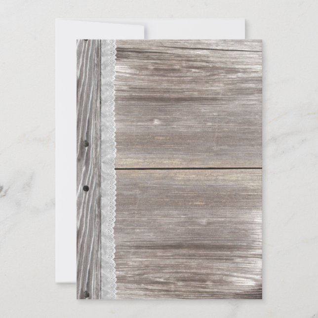 Inbjudan för bröllop för snöreladugård Wood (Framsida)