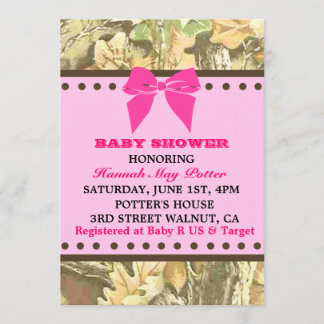 Inbjudan för Camo baby showerparty