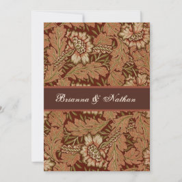 Inbjudan för choklad- & guldVintag damastast