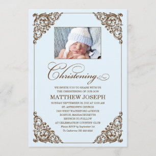 INBJUDAN FÖR CHRISTENING FÖR VINTAGEELEGANS %PIPE%