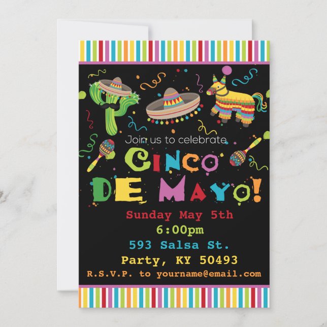Inbjudan för Cinco De Mayo Fiestaparty (Framsida)