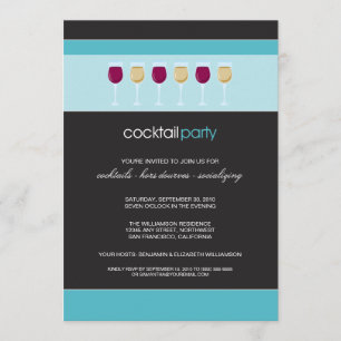 Inbjudan för cocktailpartyvinexponeringsglas