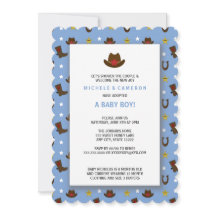 Inbjudan för Cowboyadoptionbaby shower